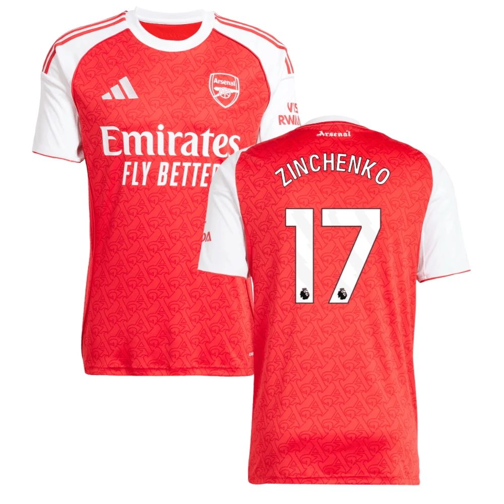 Oleksandr Zinchenko #17 Arsenal 2025-26 Home Jersey – Red by Soccer Jersey