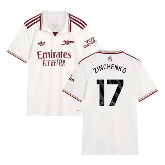 Oleksandr Zinchenko #17 Arsenal 2025-26 Third Jersey – Cream by Soccer Jersey