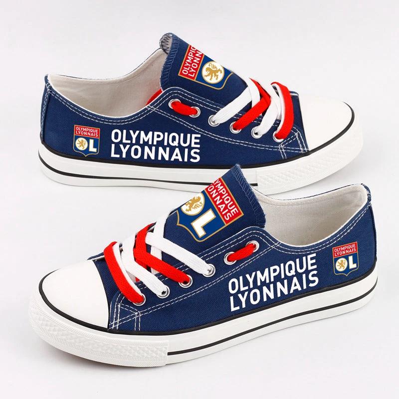 Olympique lyonnais Low Top Canvas Sport Sneakers Shoes For Men Women Fans by Crocs