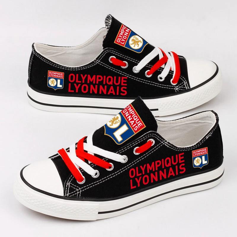 Olympique lyonnais Low Top Canvas Sport Sneakers Shoes For Men Women Fans by Crocs