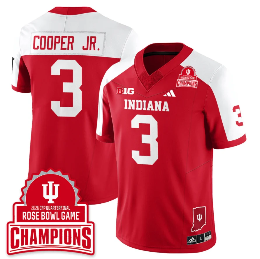 Omar Cooper Jr Jersey #3 Indiana Hoosiers 2026 Rose Bowl Game Champions Alternate by NCAA Football Jersey