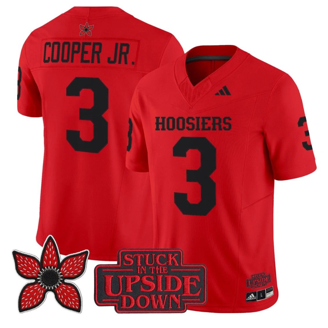 Omar Cooper Jr Jersey #3 Indiana Hoosiers Stranger Things Edition Stitched Red by NCAA Football Jersey