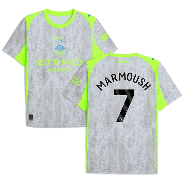 Omar Marmoush 7 Manchester City 2025-26 Third Men Jersey – Gray by Soccer Jersey
