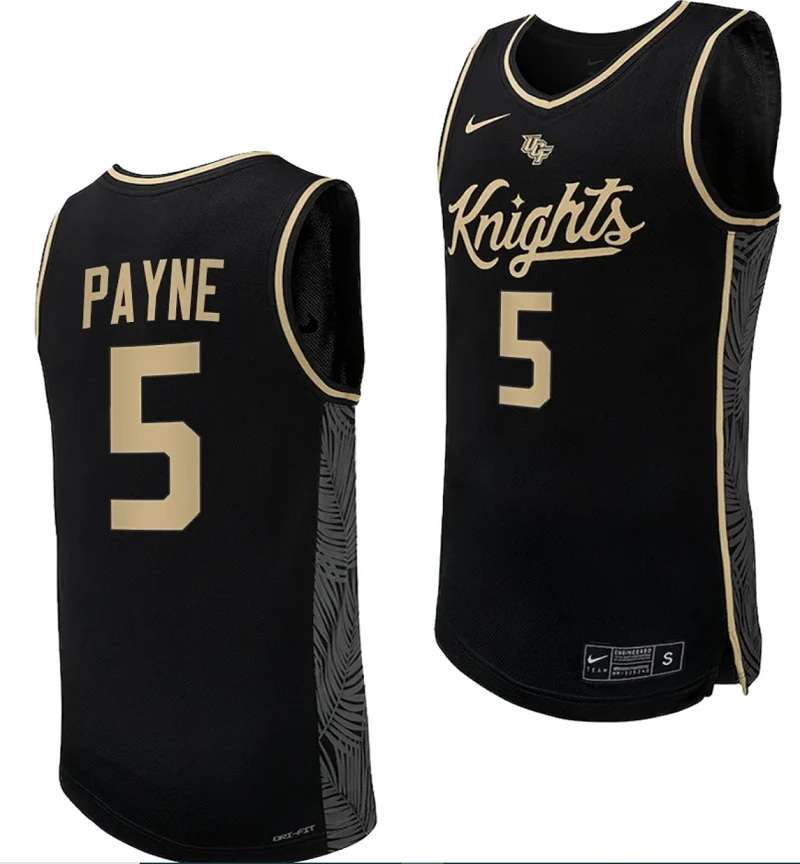 Omar Payne Jersey #5 UCF Knights Replica College Basketball Uniform Black by My store basketball