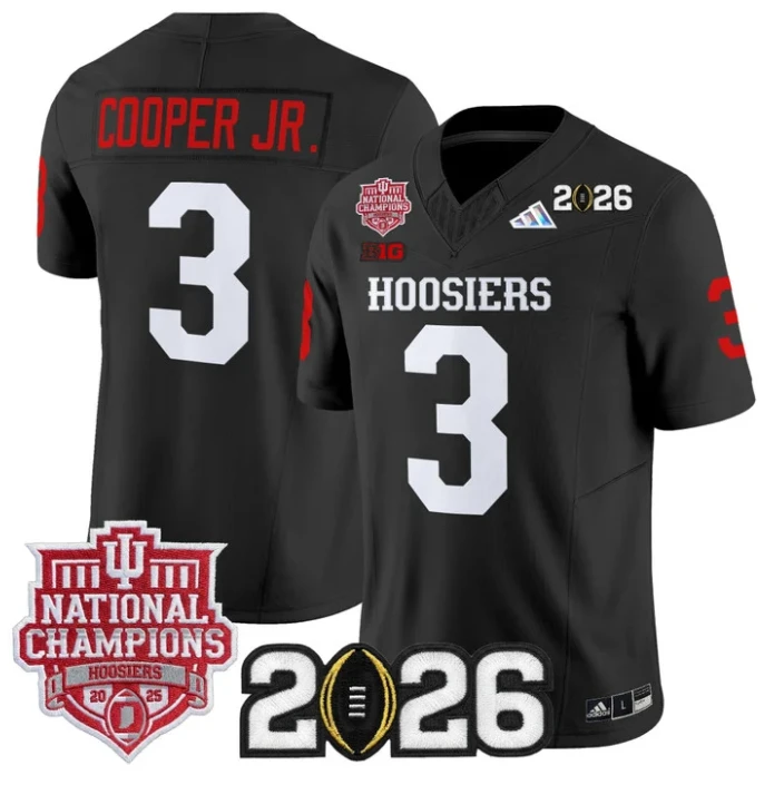 Omar Cooper Jr Jersey #3 Hoosiers 2025 National Champions 2026 Patch by My Store NCAA Football Jerseys