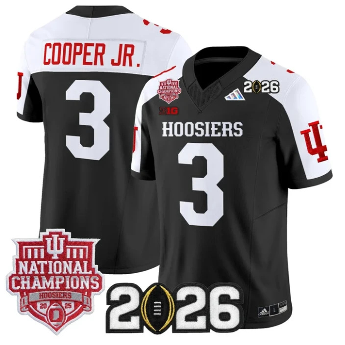 Omar Cooper Jr Jersey #3 Hoosiers 2025 National Champions 2026 Patch by My Store NCAA Football Jerseys