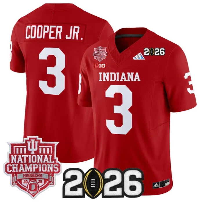 Omar Cooper Jr Jersey #3 Hoosiers 2025 National Champions 2026 Patch by My Store NCAA Football Jerseys