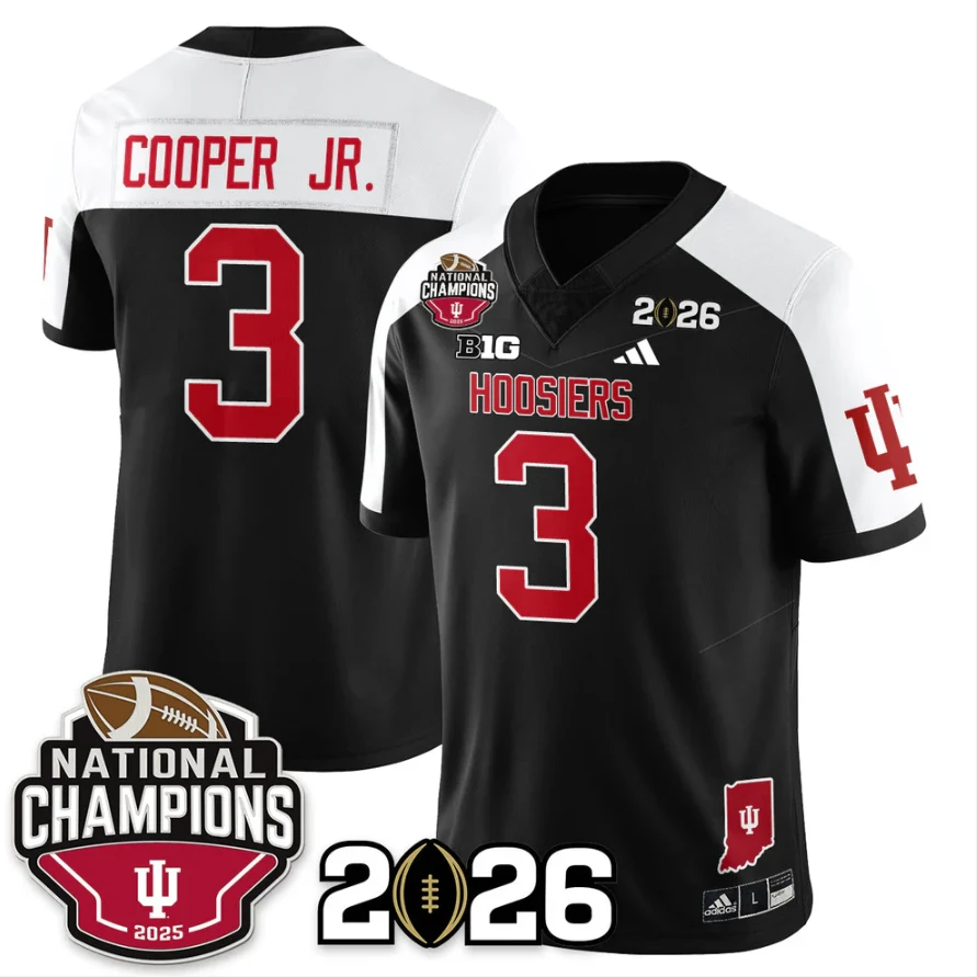 Omar Cooper Jr Jersey #3 Indiana Hoosiers 2025 National Champions V3 Stitched by My Store NCAA Football Jerseys