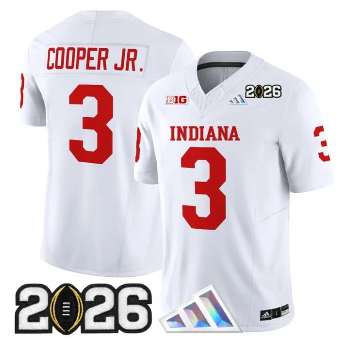 Omar Cooper Jr Jersey #3 Indiana Hoosiers 2026 CFP Final V3 Stitched by My Store NCAA Football Jerseys