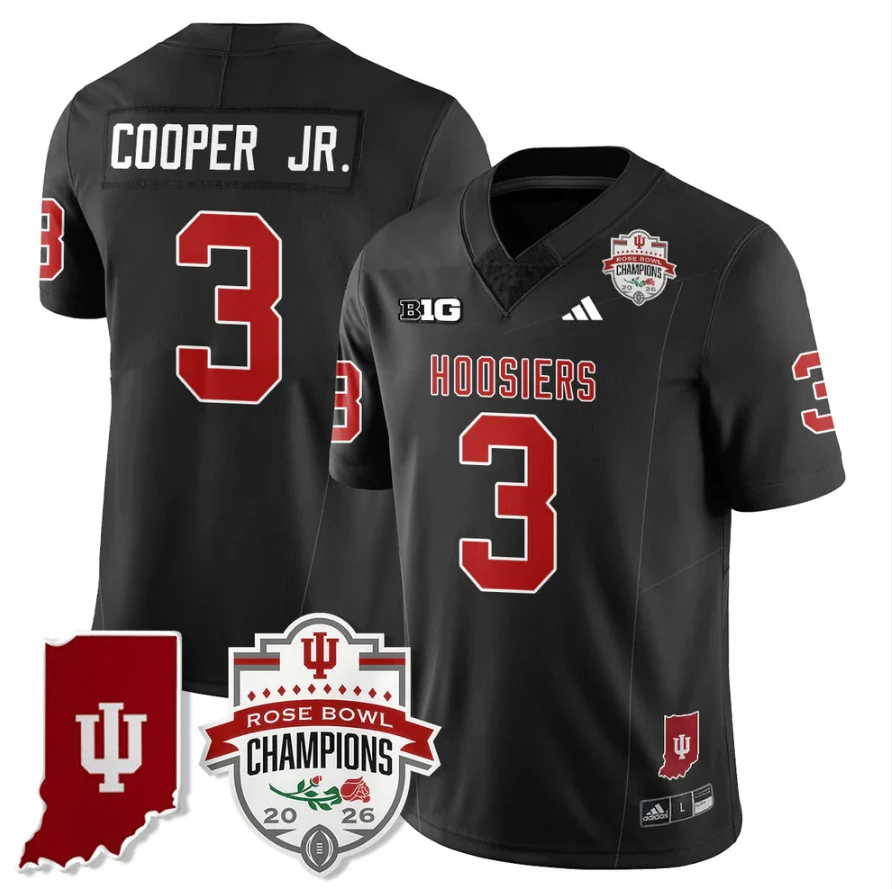Omar Cooper Jr Jersey #3 Indiana Hoosiers Rose Bowl Champions Stitched by My Store NCAA Football Jerseys
