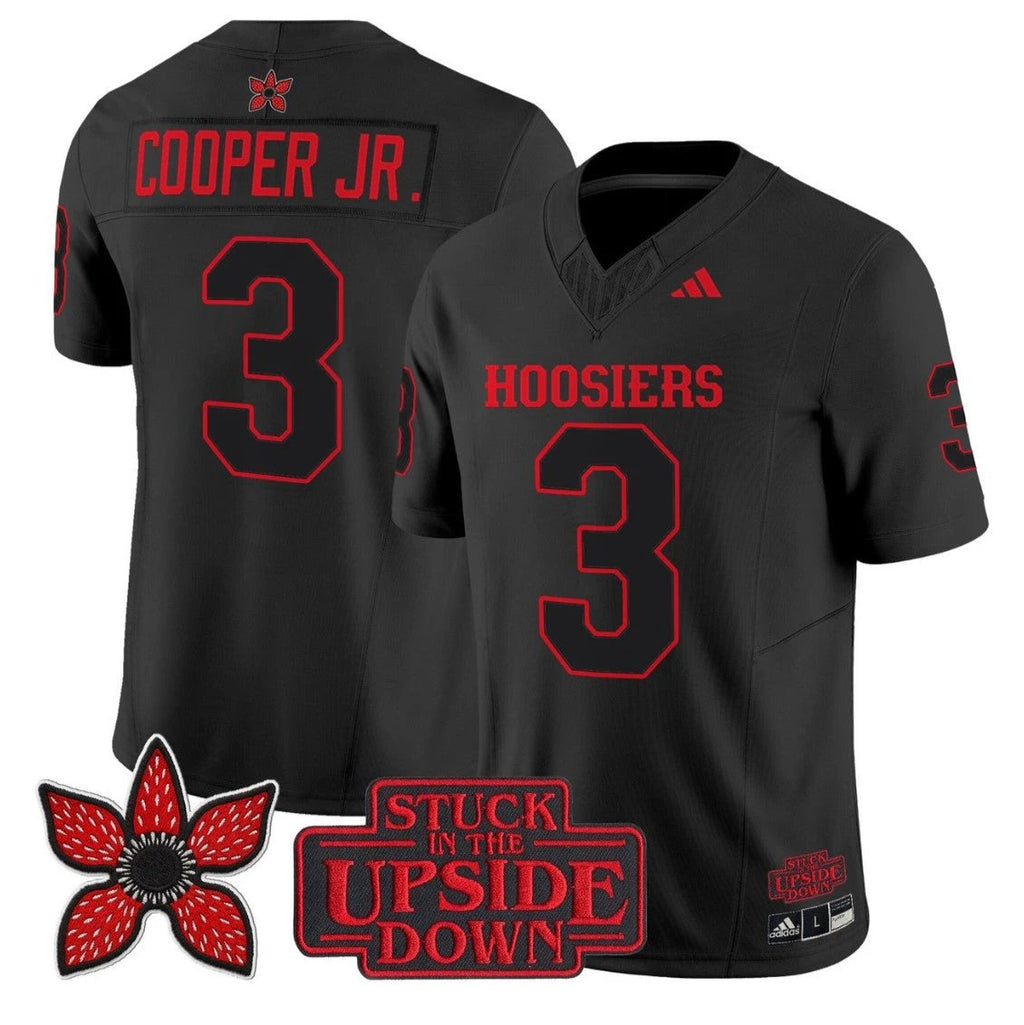 Omar Cooper Jr Jersey #3 Indiana Hoosiers Stranger Things Edition Stitched by My Store NCAA Football Jerseys