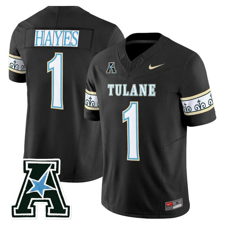 Omari Hayes Jersey #1 Tulane Green Wave 2025 City Edition Stitched by My Store NCAA Football Jerseys