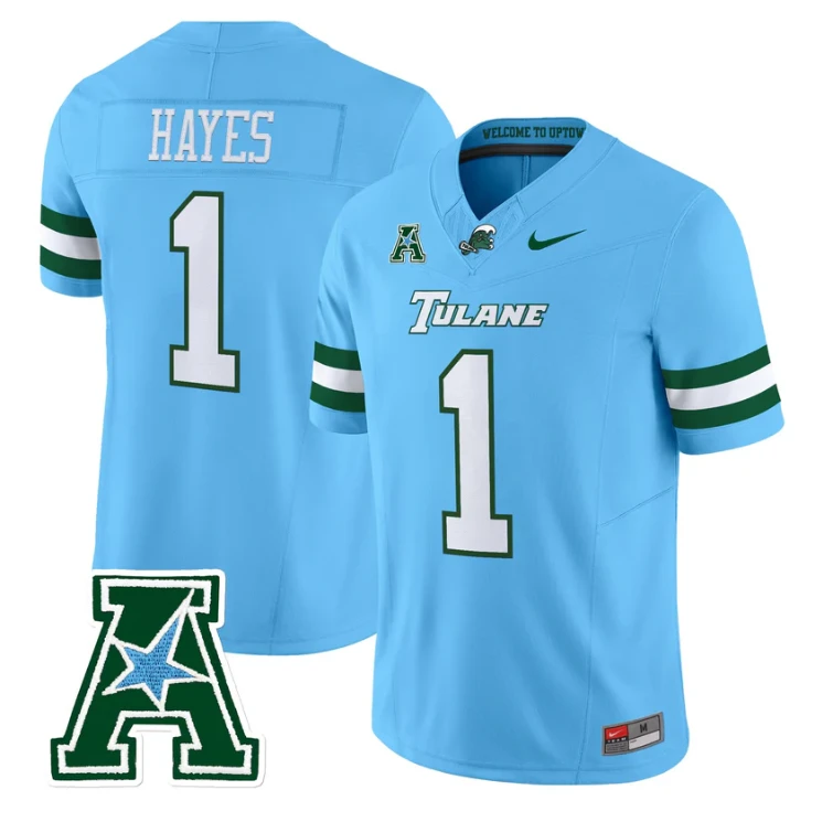 Omari Hayes Jersey #1 Tulane Green Wave 2025 Vapor Limited Stitched by My Store NCAA Football Jerseys