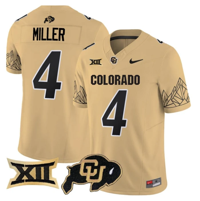 Omarion Miller Jersey #4 Colorado Buffaloes 2025 Limited V2 Stitched Gold by NCAA Football Jersey