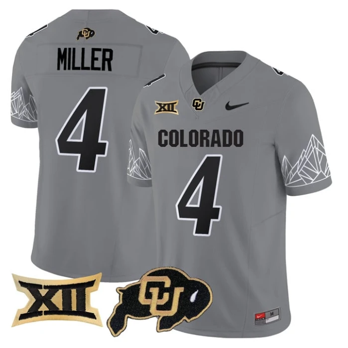 Omarion Miller Jersey #4 Colorado Buffaloes 2025 Limited V2 Stitched Gray by NCAA Football Jersey