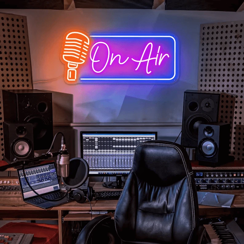 On Air Neon Sign Light Game Room Studio Neon Decor by Neonchics