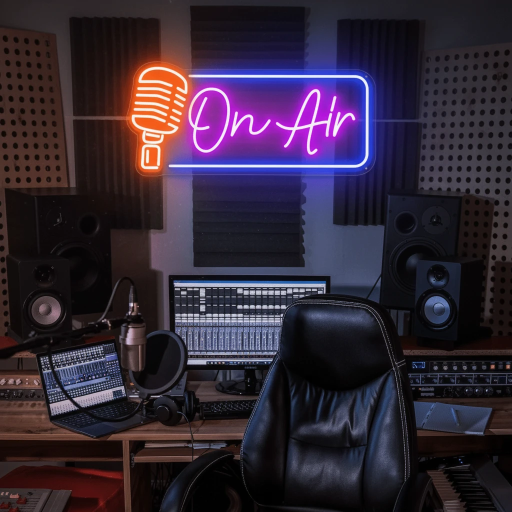On Air Neon Sign Light Game Room Studio Neon Decor by Neonchics