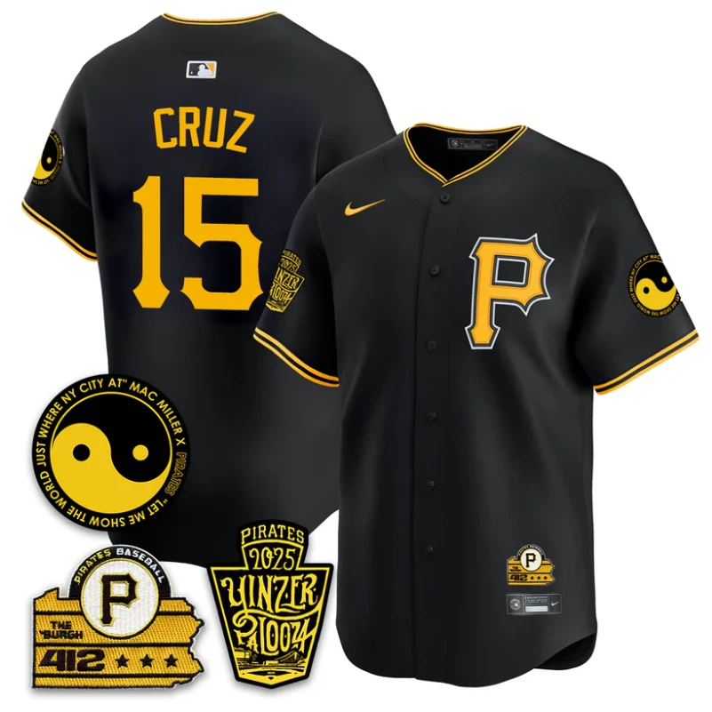 Oneil Cruz #15 Jersey Pittsburgh Pirates Yinzerpalooza 2025 Stitched Black by My Store