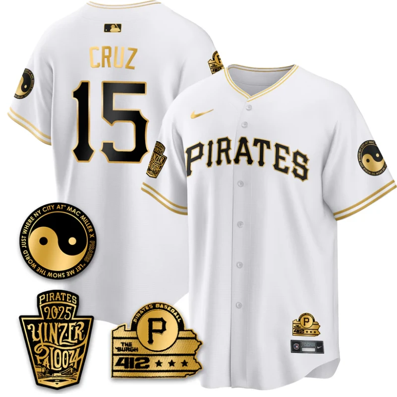 Oneil Cruz #15 Jersey Pittsburgh Pirates Yinzerpalooza 2025 Stitched White Gold by My Store