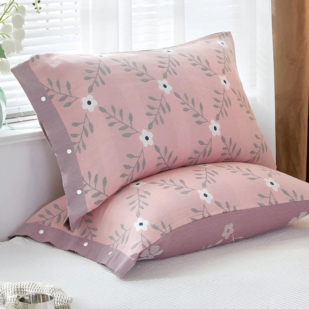 Pure Cotton Buttoned Pillowcase by Casa & Beyond