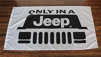Only In A Jeep Flag 3X5 Ft Polyester Banner USA 90x150cm by flagsjustdoit