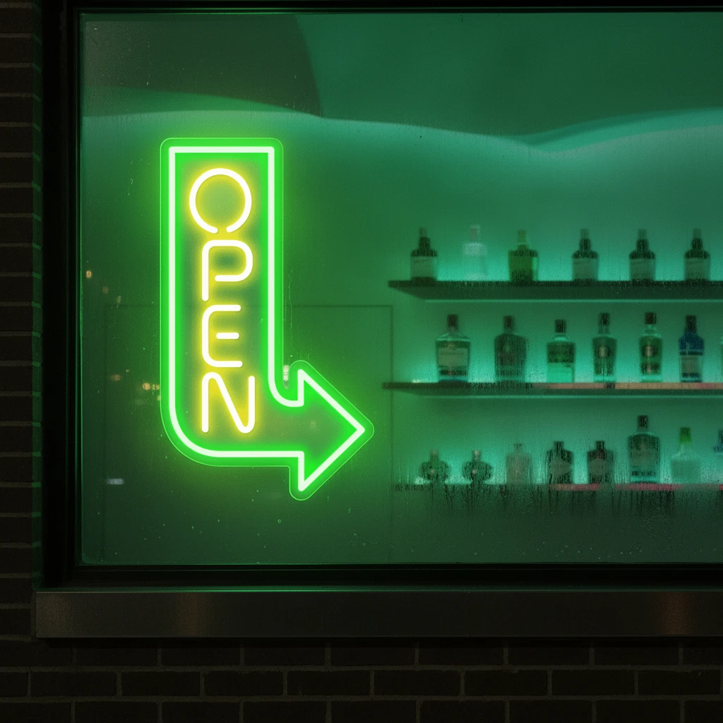 Open Arrow Neon Sign Led Business Open Sign by Neonchics