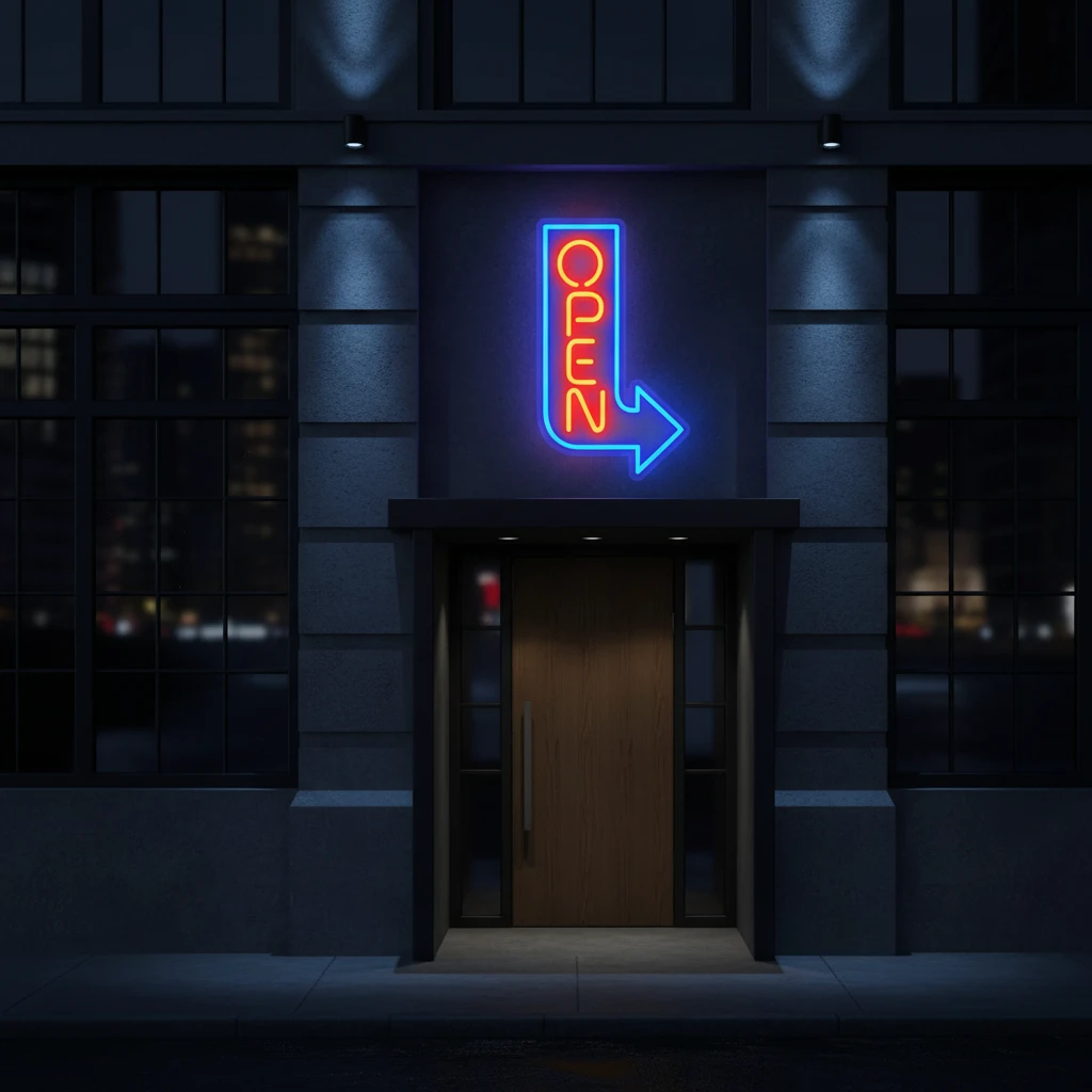 Open Arrow Neon Sign Led Business Open Sign by Neonchics