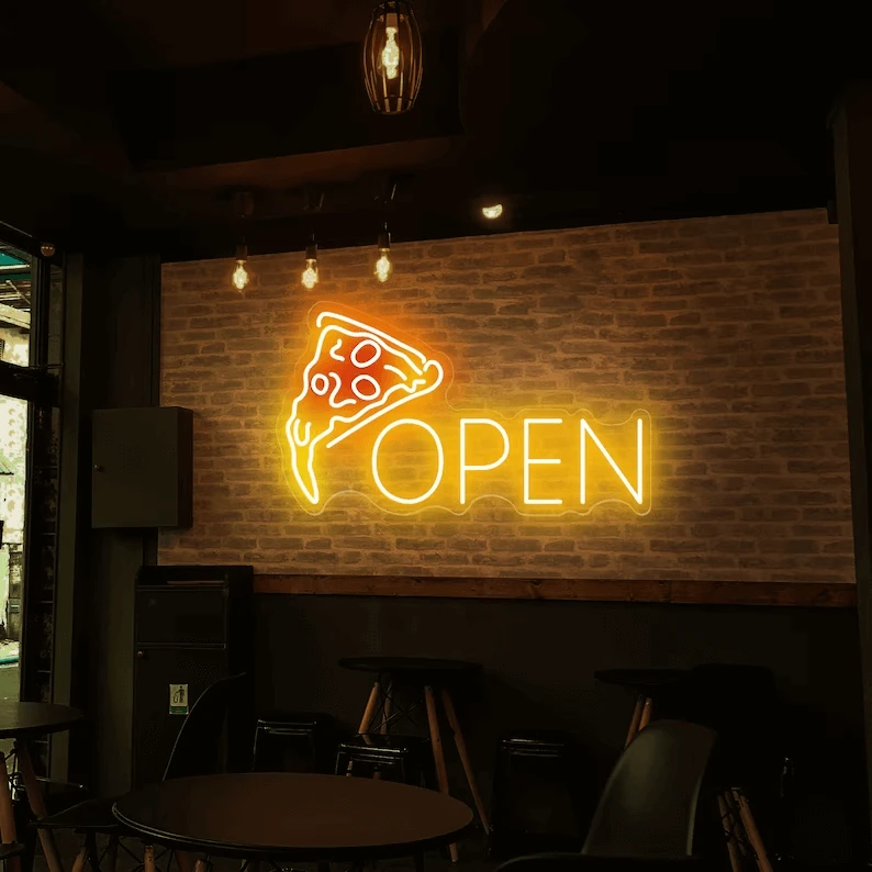 Open Pizza Led Neon Sign Restaurant Wall Decor Sign by Neonchics