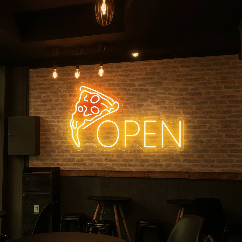 Open Pizza Led Neon Sign Restaurant Wall Decor Sign by Neonchics