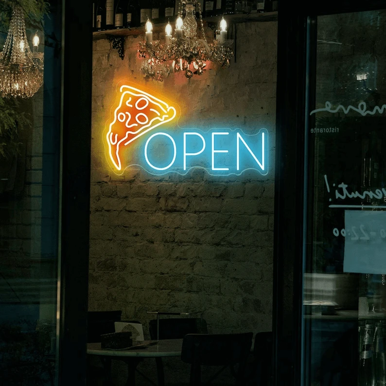 Open Pizza Led Neon Sign Restaurant Wall Decor Sign by Neonchics