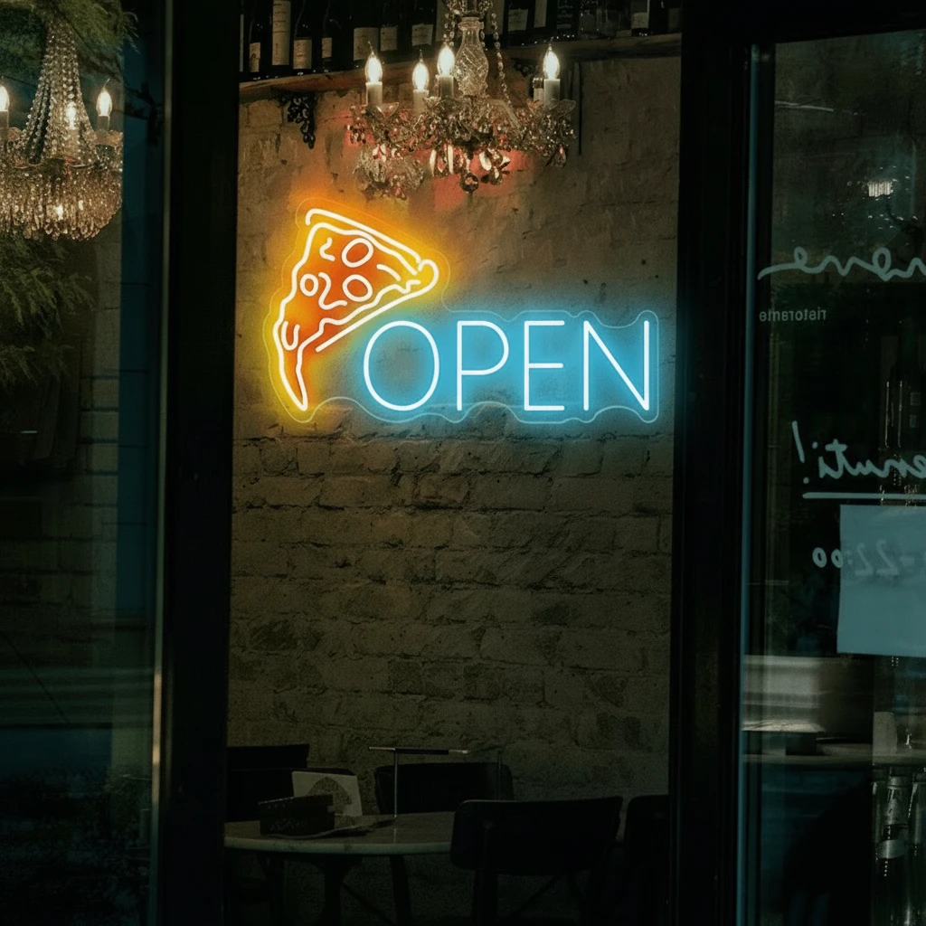 Open Pizza Led Neon Sign Restaurant Wall Decor Sign by Neonchics