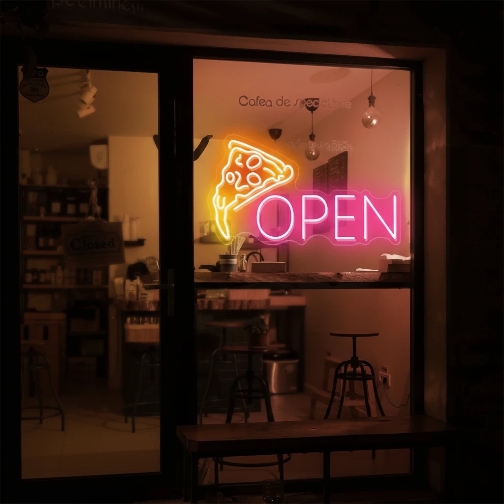 Open Pizza Led Neon Sign Restaurant Wall Decor Sign by Neonchics