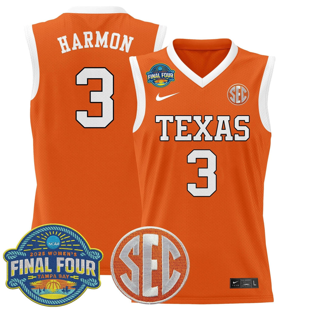 Rori Harmon Jersey #3 Texas Longhorns 2025 Sec Final Four Patch Orange by My store basketball