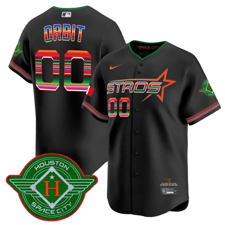Orbit Jersey #00 Astros 2025 City Connect Mexico Vapor Premier Limited Stitched Black by My Store