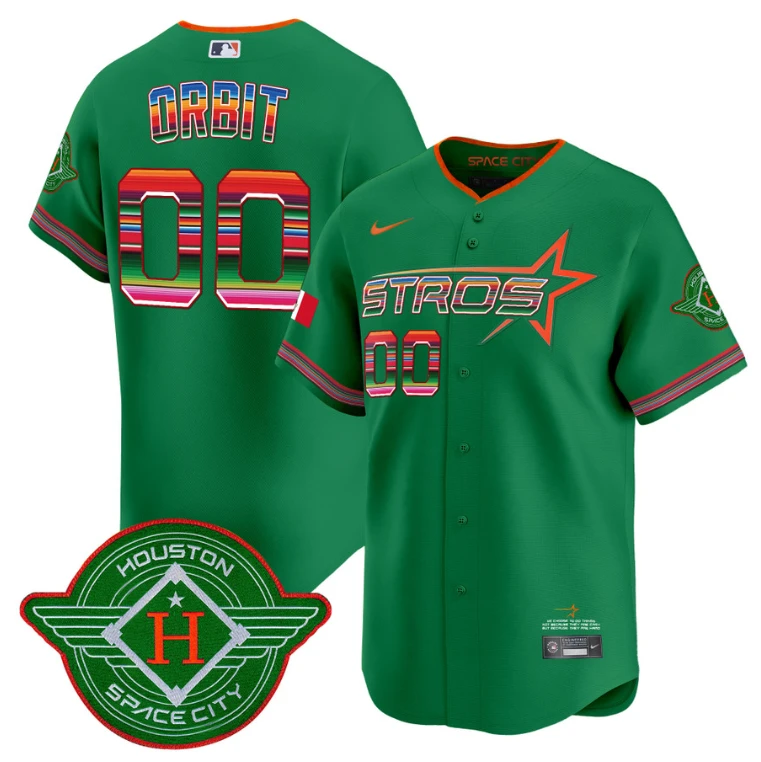Orbit Jersey #00 Astros 2025 City Connect Mexico Vapor Premier Limited Stitched Green by My Store