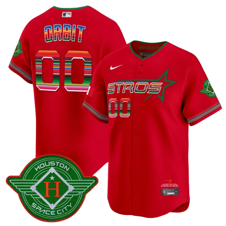 Orbit Jersey #00 Astros 2025 City Connect Mexico Vapor Premier Limited Stitched Red by My Store