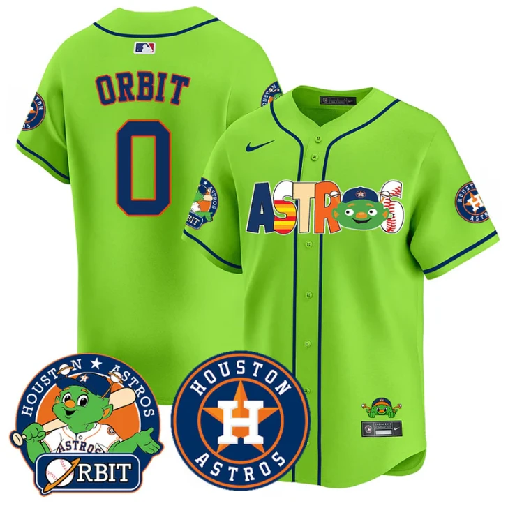 Orbit Jersey #00 Houston Astros Vapor Premier Limited Stitched Green by My Store