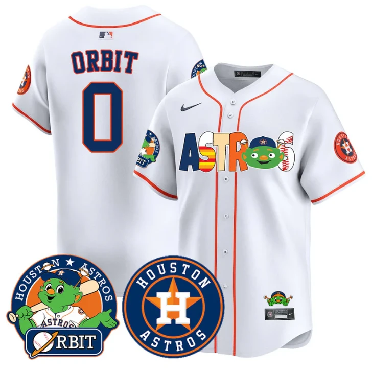 Orbit Jersey #00 Houston Astros Vapor Premier Limited Stitched White by My Store