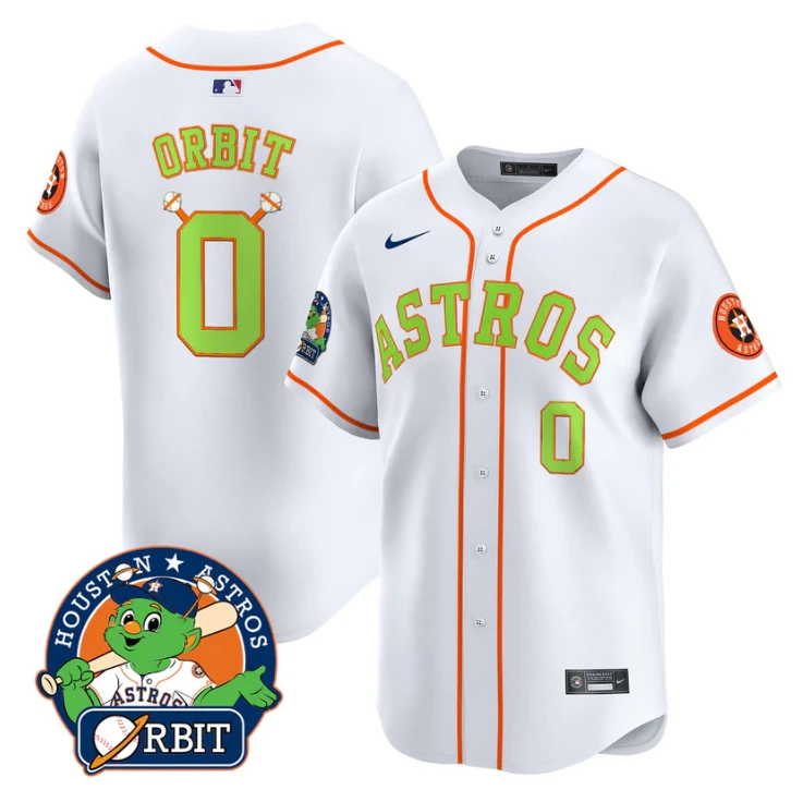 Orbit Jersey #0 Astros Orbit Patch Vapor Premier Limited V2 Stitched White by My Store