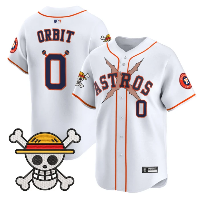 Orbit Jersey #0 Houston Astros One Piece 2025 Vapor Limited Stitched White by My Store
