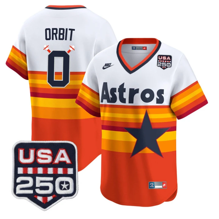 Orbit Jersey #0 Houston Astros 250 USA Patch Vapor Limited Stitched by My Store