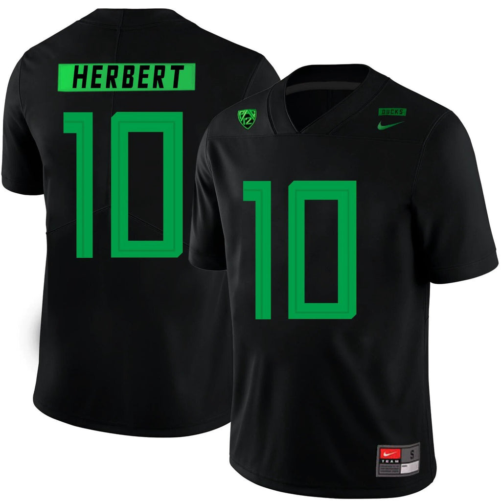 Oregon Ducks #10 Justin Herbert College Football Jersey Black by My Store