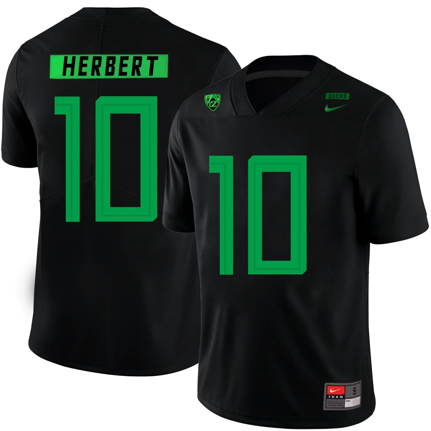 Oregon Ducks #10 Justin Herbert College Football Jersey Black by My Store