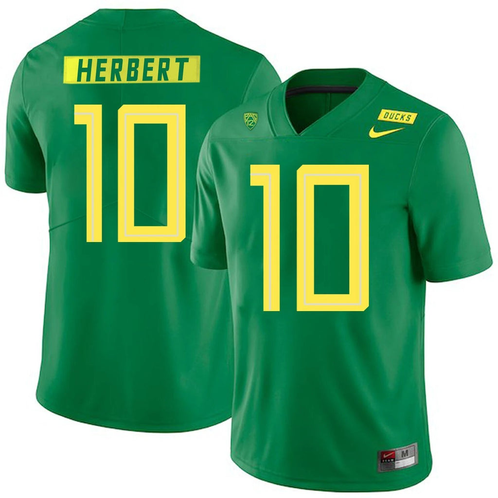 Oregon Ducks #10 Justin Herbert College Football Jersey Green by My Store