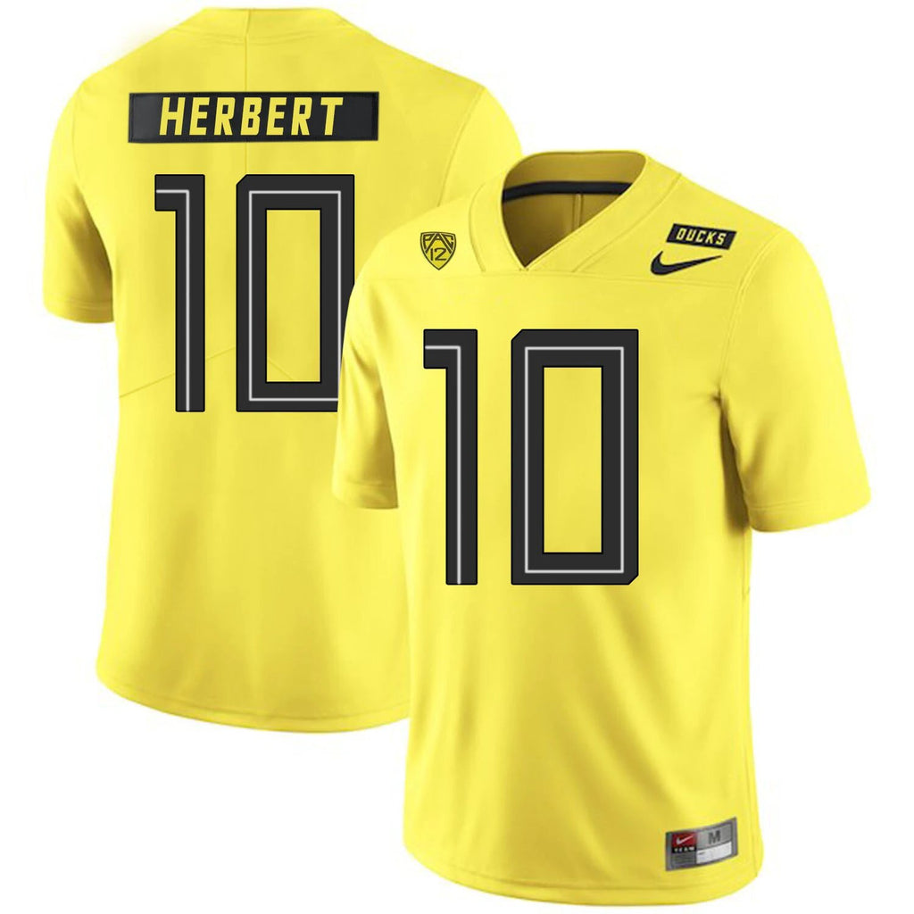 Oregon Ducks #10 Justin Herbert College Football Jersey Yellow by My Store
