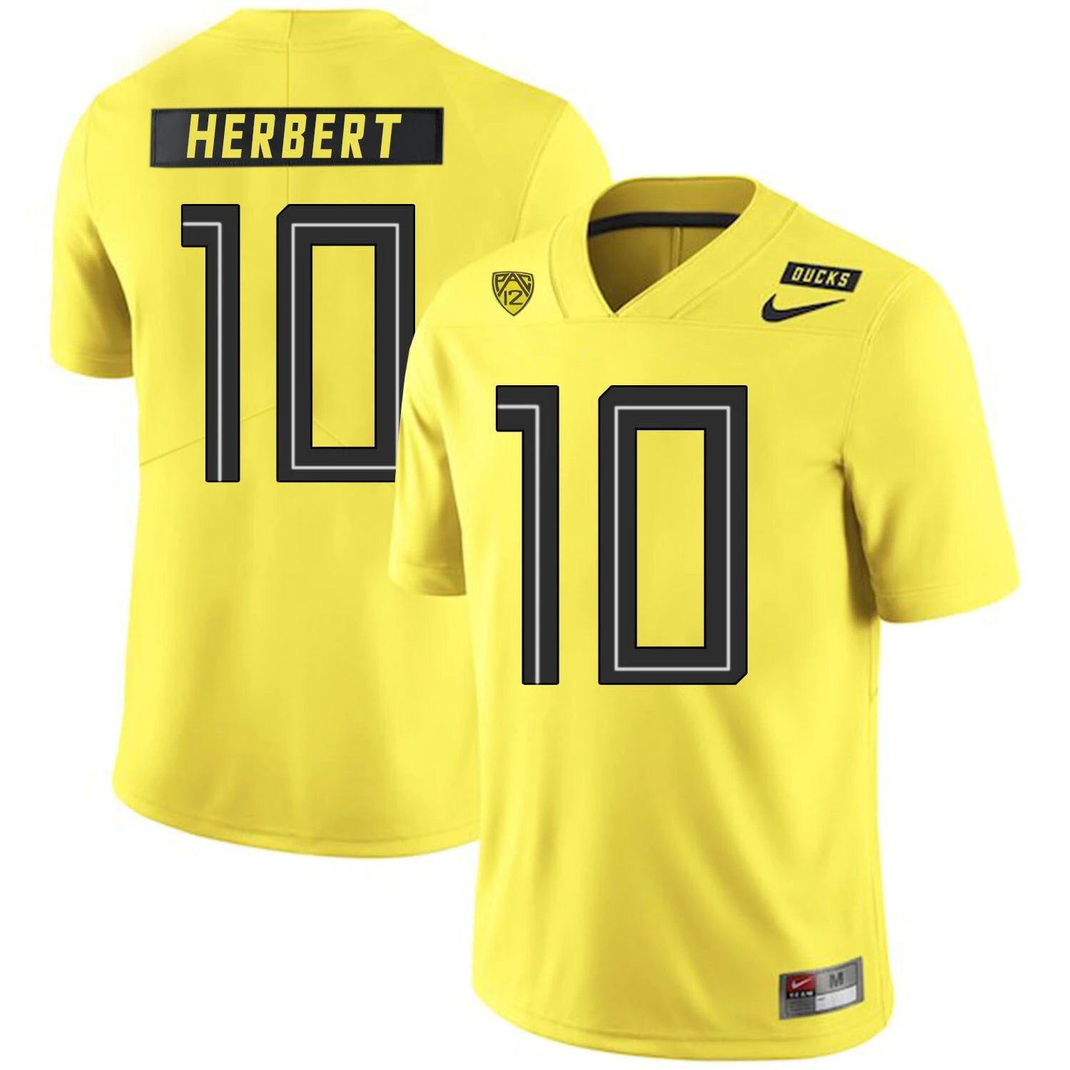 Oregon Ducks #10 Justin Herbert College Football Jersey Yellow by My Store