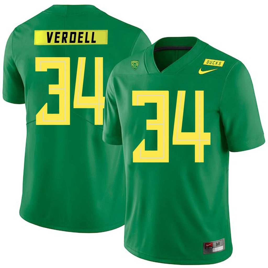 Oregon Ducks #34 CJ Verdell College Football Jersey Green by My Store
