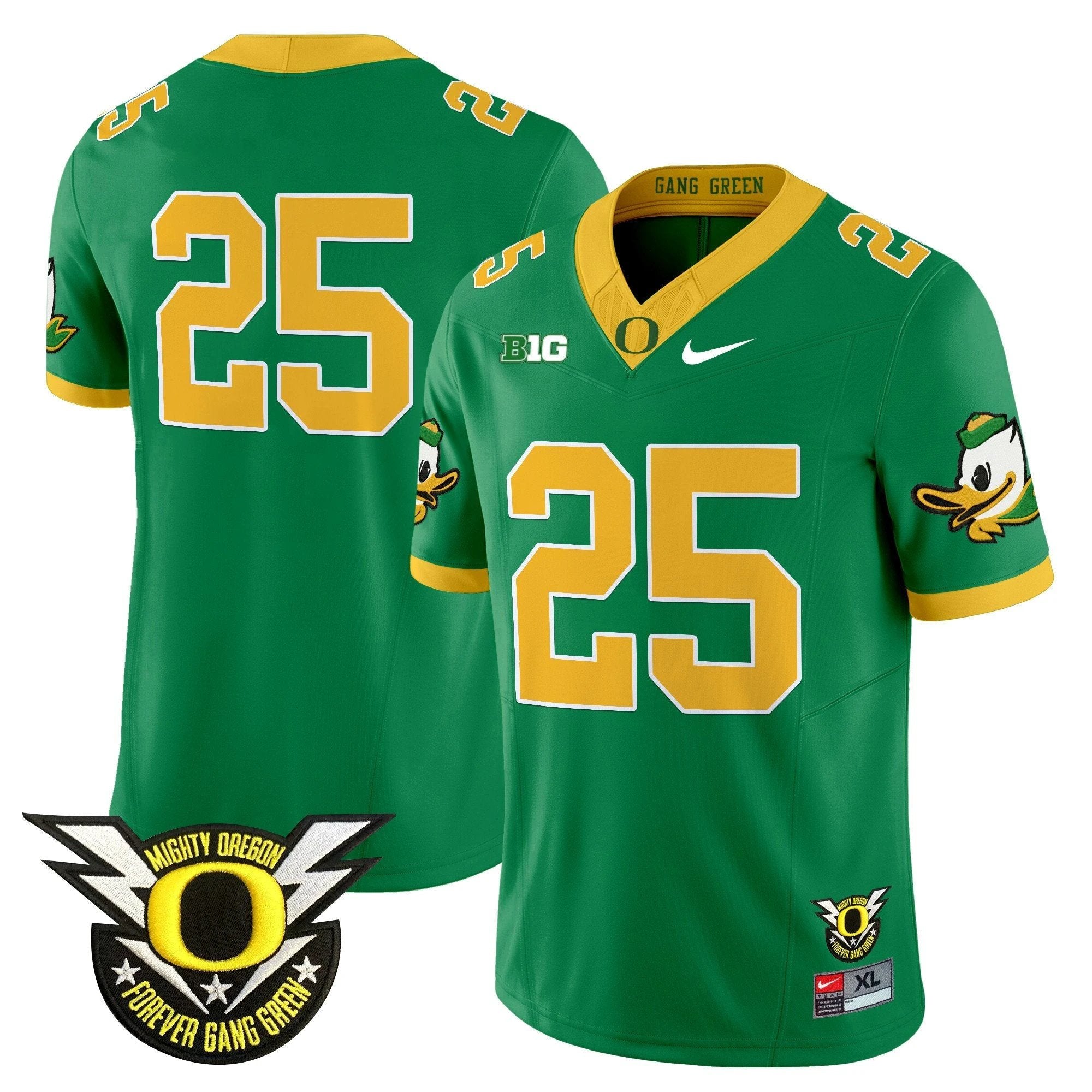 Oregon Jersey #25 Oregon Ducks 2025 Vapor Limited V2 Stitched Green by My Store