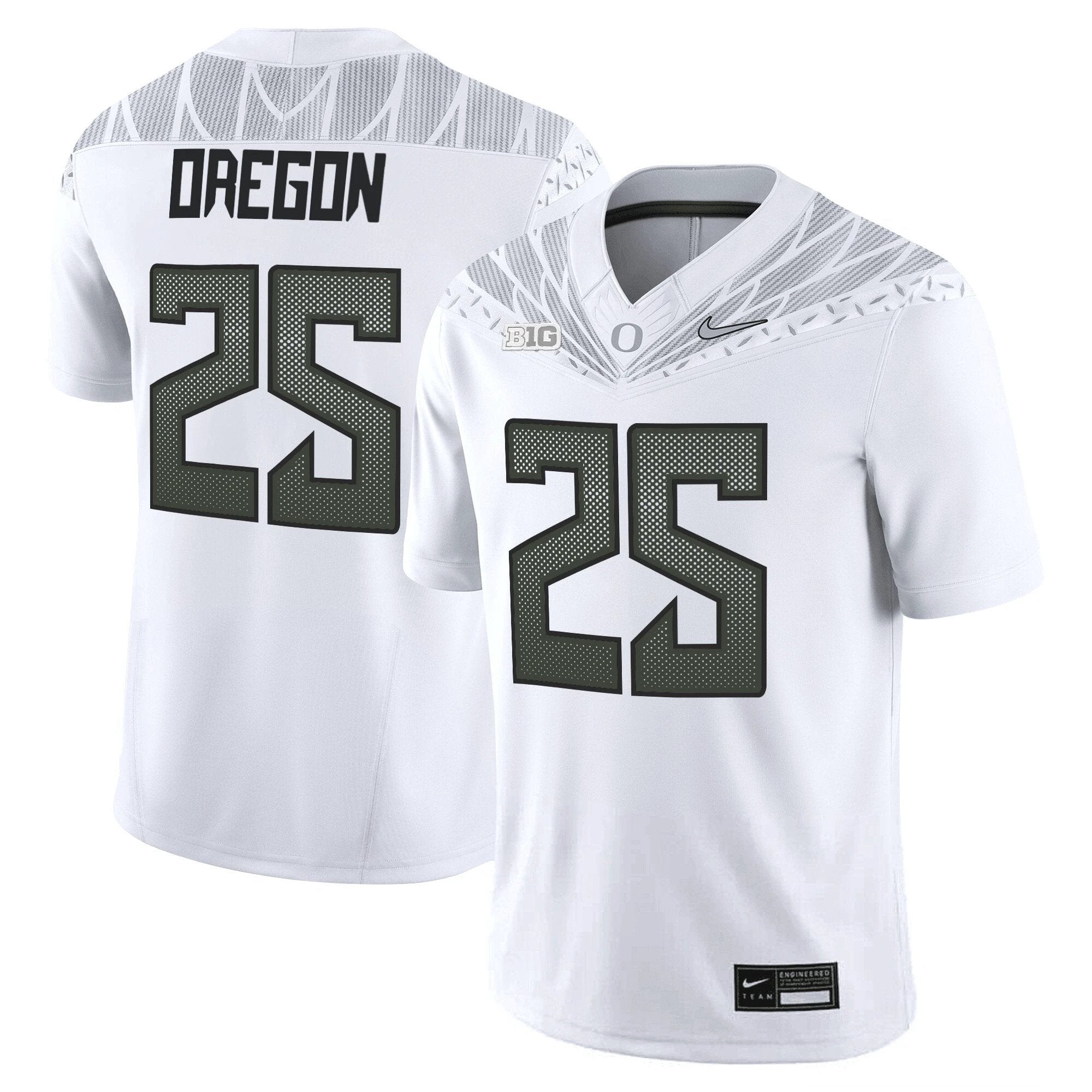 Oregon Jersey #25 Oregon Ducks 2025 Vapor Limited V2 Stitched White by My Store