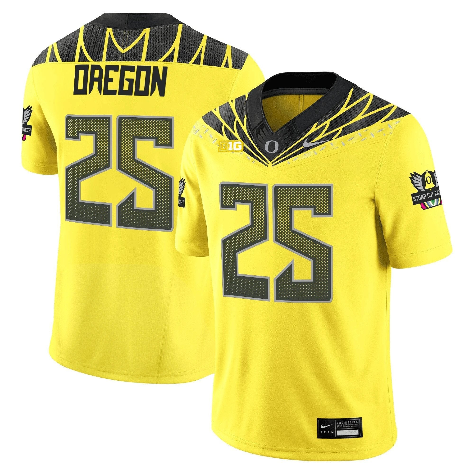 Oregon Jersey #25 Oregon Ducks 2025 Vapor Limited V2 Stitched Yellow by My Store